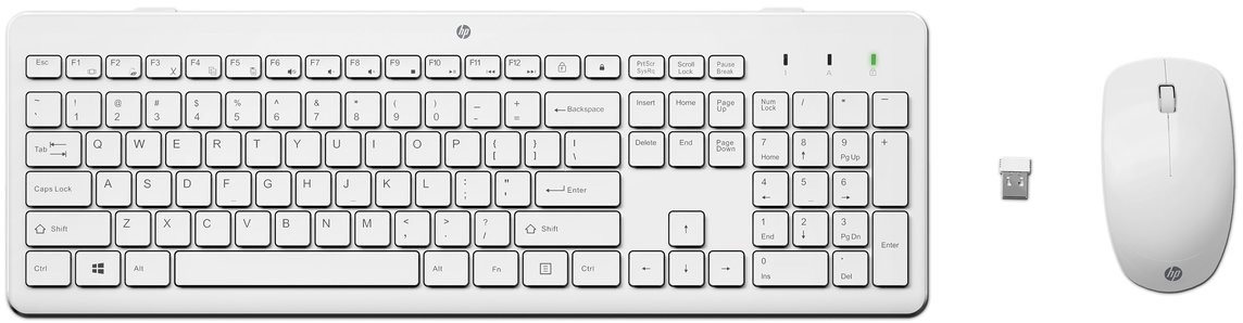 HP 230 Wireless Mouse Keyboard White - CZ/SK