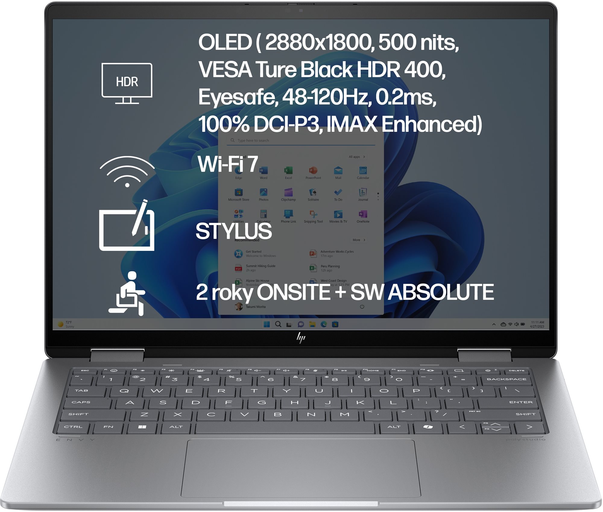 Repasované - HP ENVY x360 14-fa0003nc Grey Celokovový
