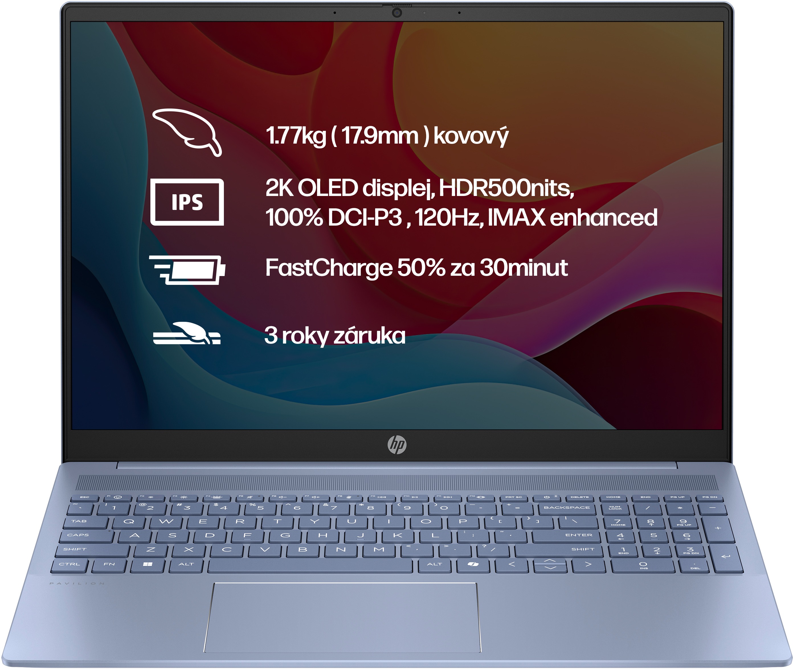 HP Pavilion 16-af0434nc Sky blue Kovový