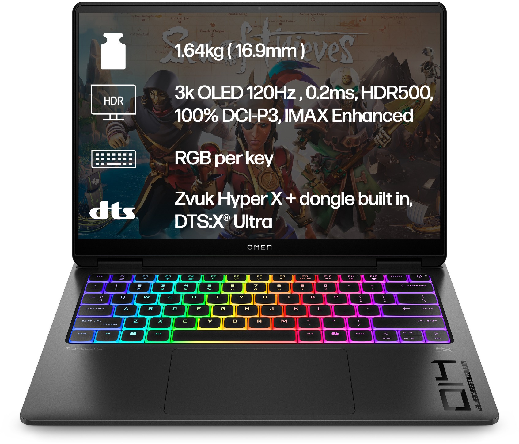 Herní notebook OMEN Transcend 14-fb1004nc Shadow Black