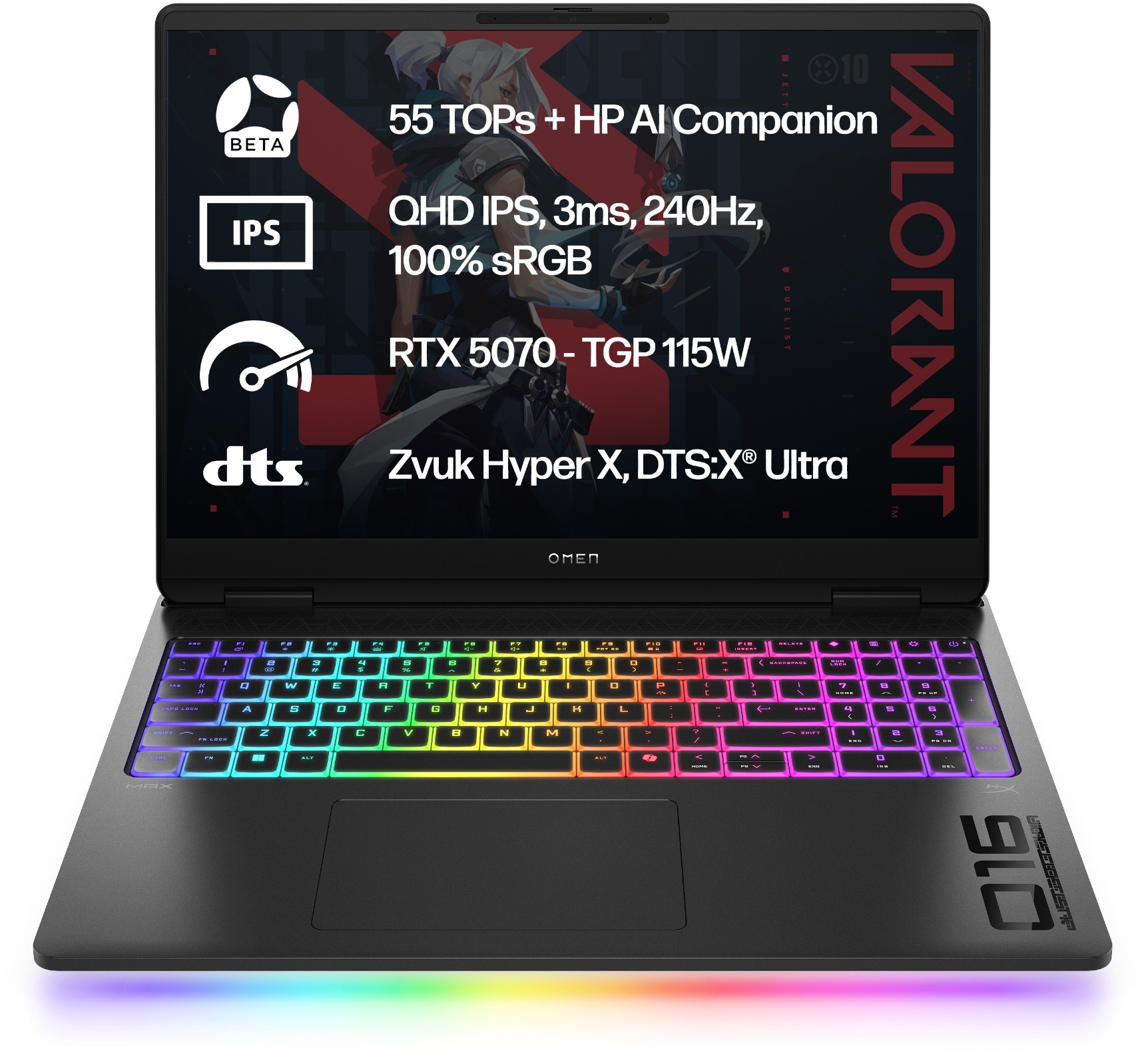 HP OMEN MAX 16-ak0001nc Shadow Black - výkonný herní notebook