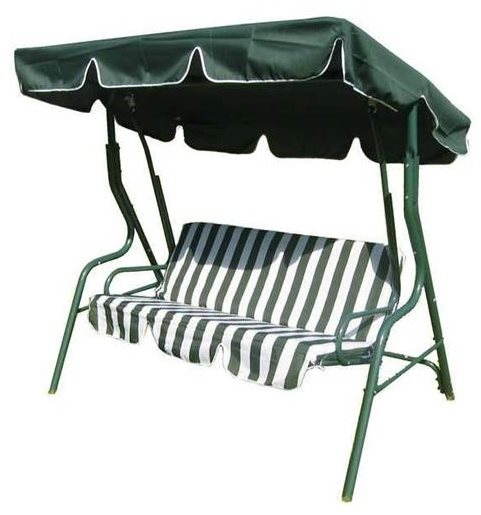 HAPPY GREEN Zahradní houpačka pro 3osoby STRIPY II