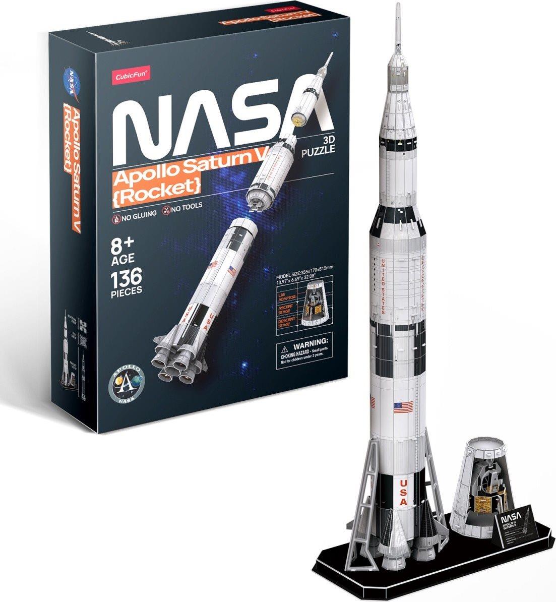 CUBICFUN 3D puzzle NASA: Raketa Apollo Saturn 136 dílků