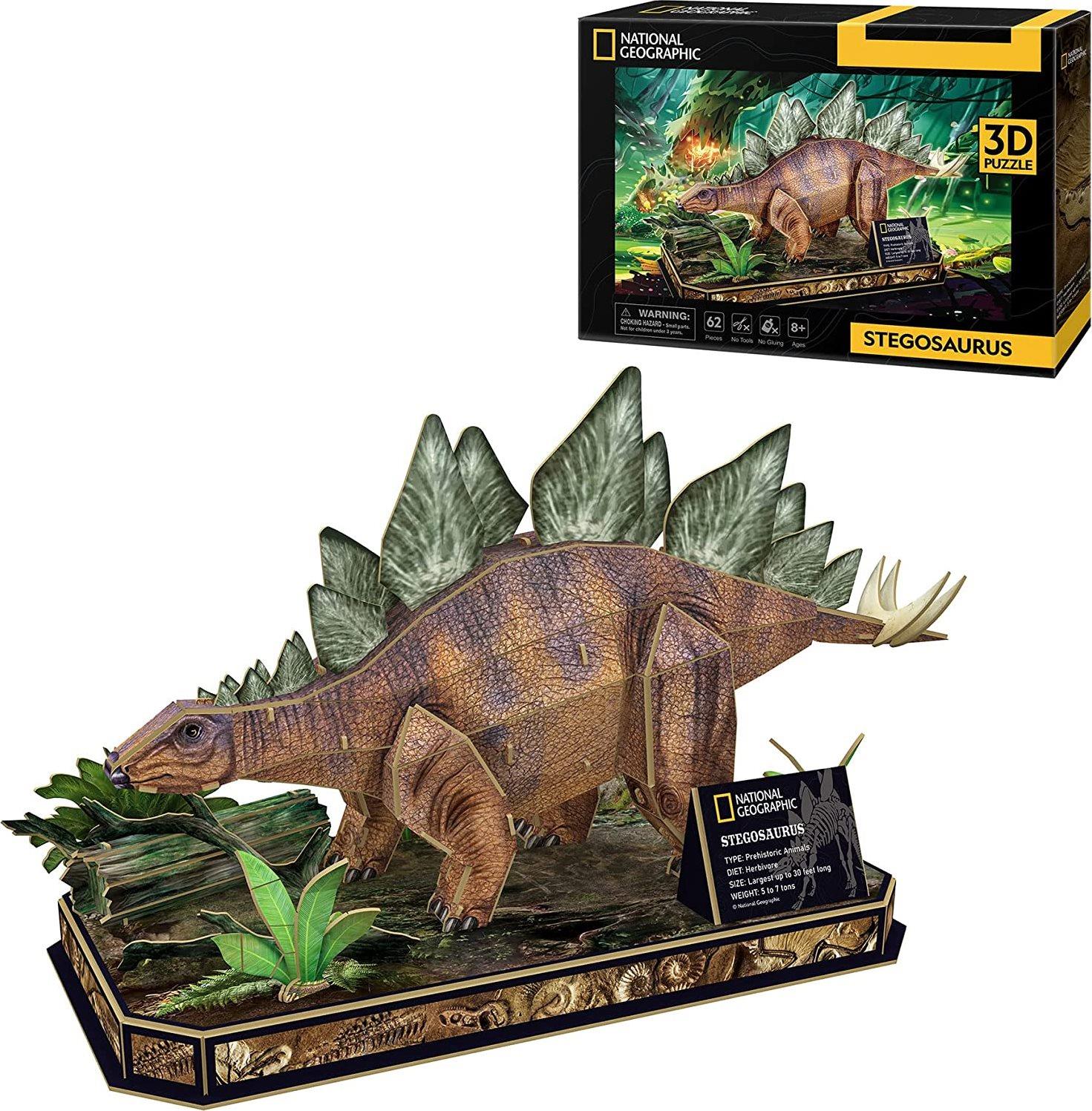 CUBICFUN 3D puzzle National Geographic: Stegosaurus 62 dílků