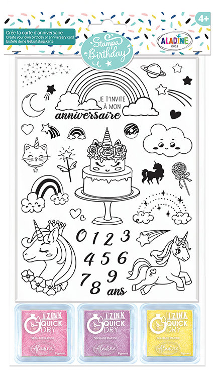 Aladine Dětská narozeninová razítka Jednorožci