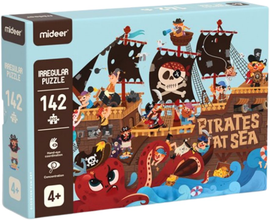 Mideer Umělecké puzzle - Piráti na moři 142 dílků