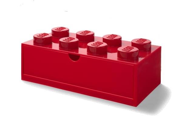 LEGO stolní box 8 se zásuvkou červený