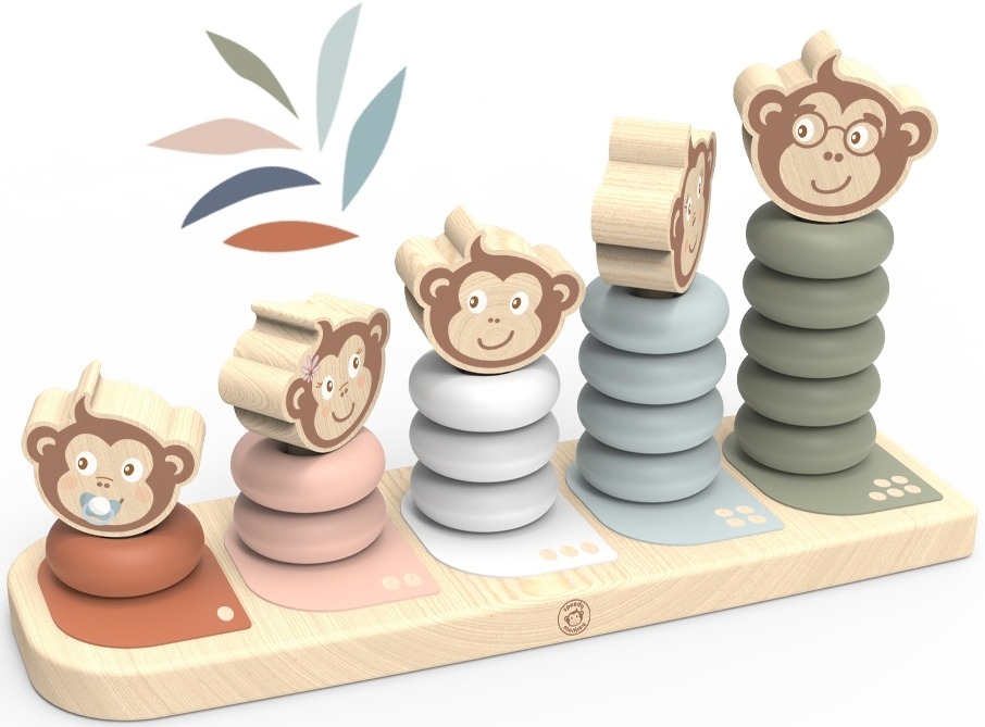 Speedy Monkey Stohovací hračka Opičí rodinka