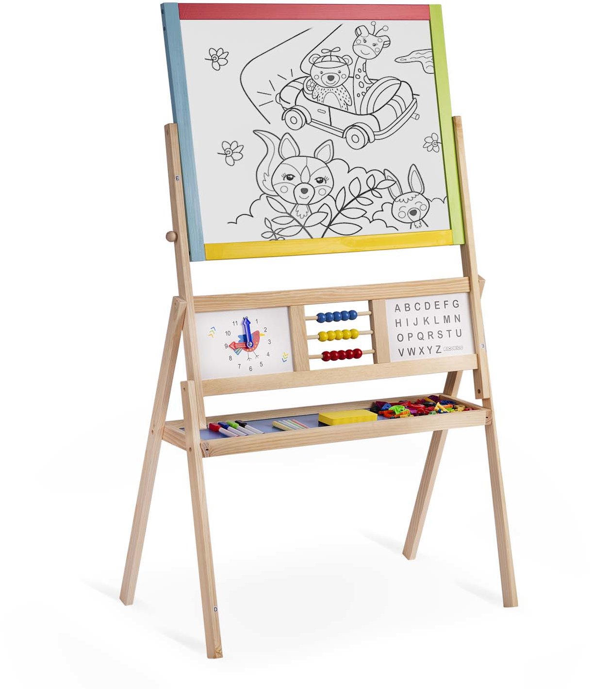 Ricokids Velká magnetická tabule s hodinami