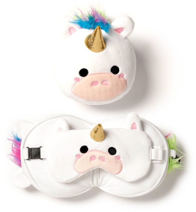 Relaxeazzz Cestovní polštářek a maska na oči - jednorožec