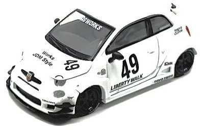 Mini Gt FIAT 595 ABARTH LB-WORKS X ABAS WORKS GARA WHITE 2024 - 1:64