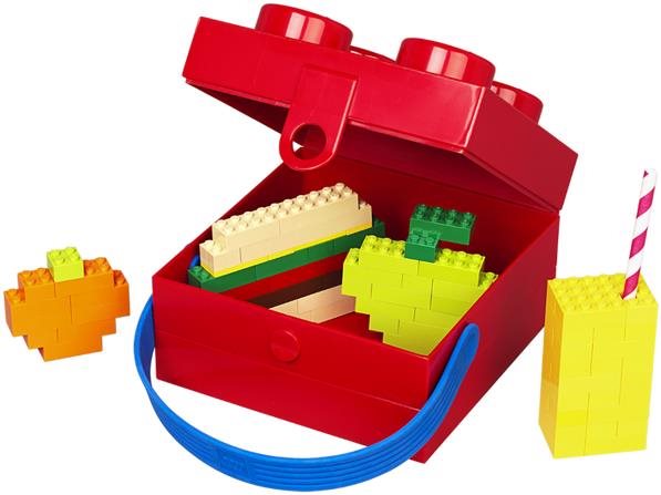 LEGO box s rukojetí 166 x 165 x 117 mm - červený