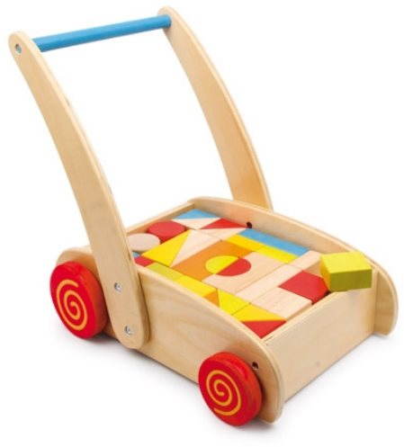 Chodítko - Dřevěné kostky ve vozíku