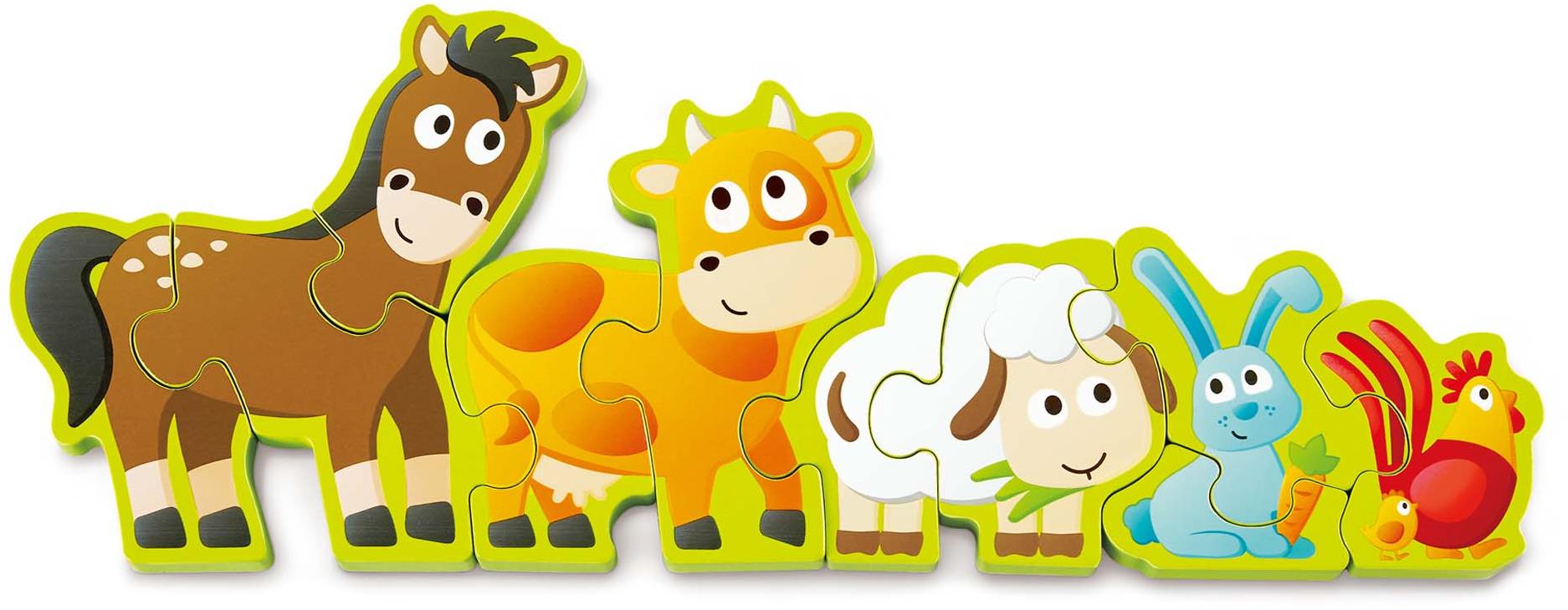 Hape Puzzle - Zvířátka a číslice, 10 dílků