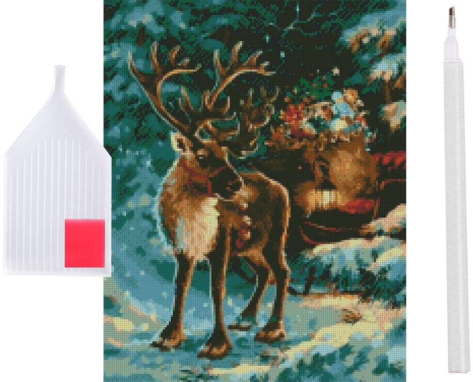 Verk 26087 Diamantové malování 5D – vánoční sob