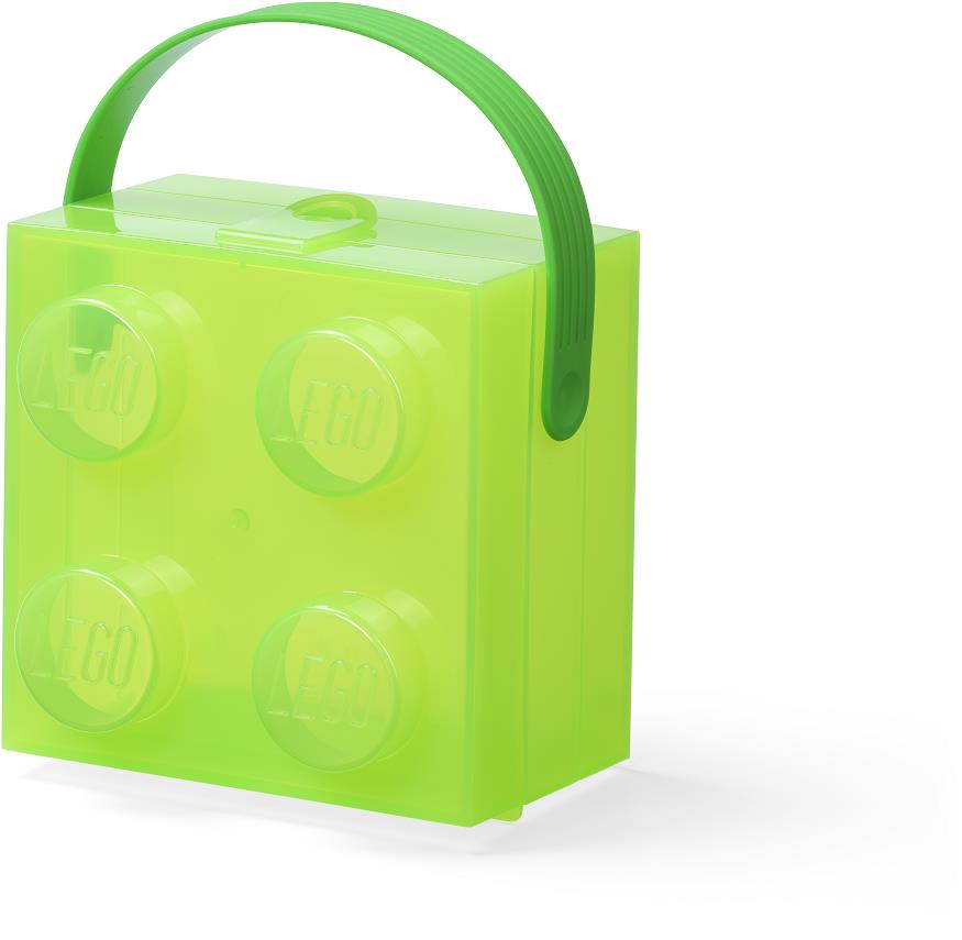 LEGO Box s rukojetí – průsvitná zelená