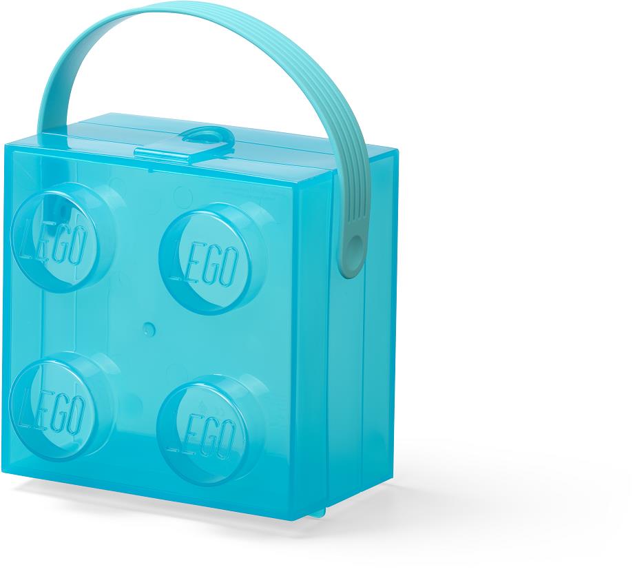LEGO Box s rukojetí – průsvitná modrá