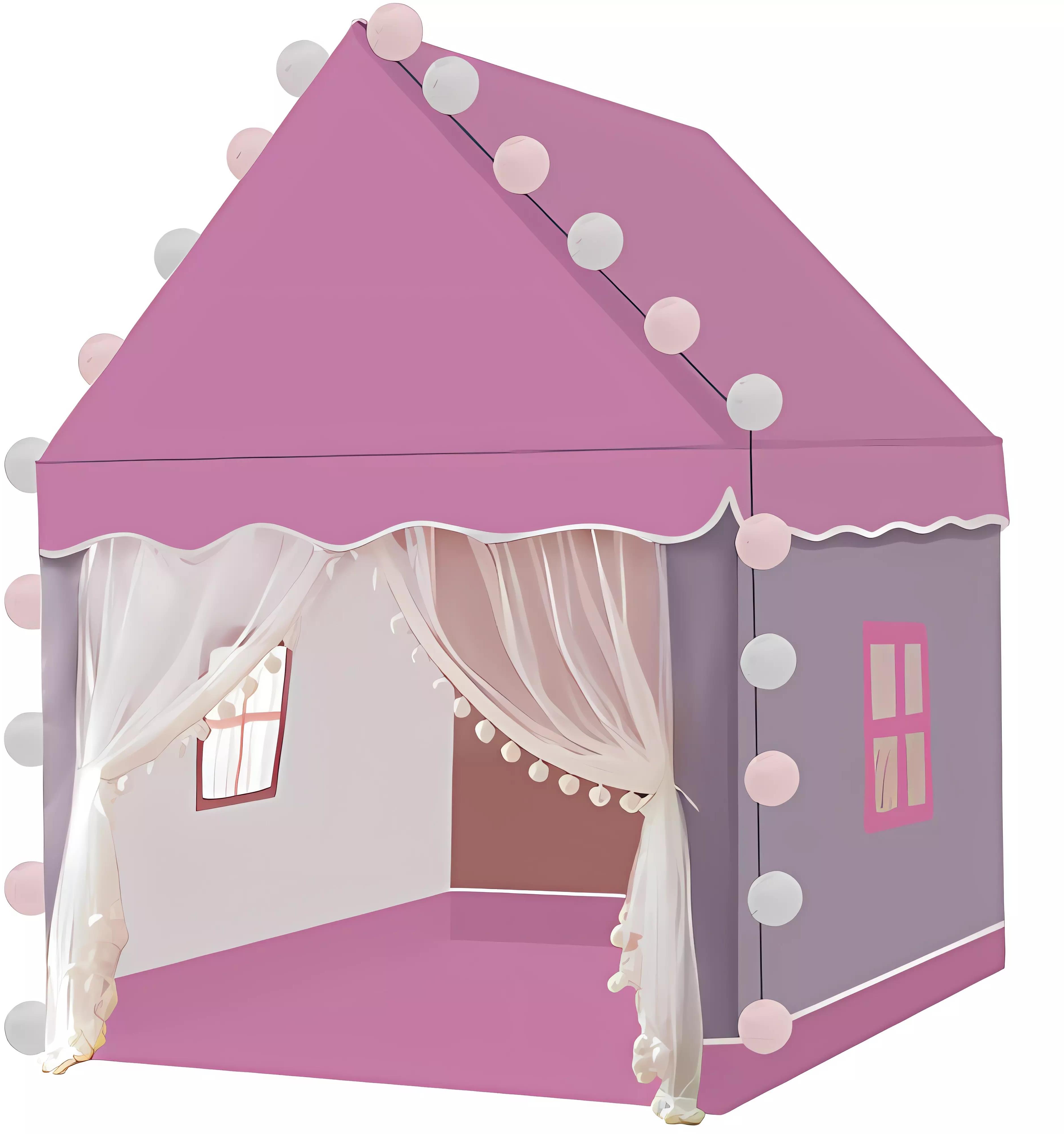 KRUZZEL 22653 Dětský stan holčičí se světýlky růžový