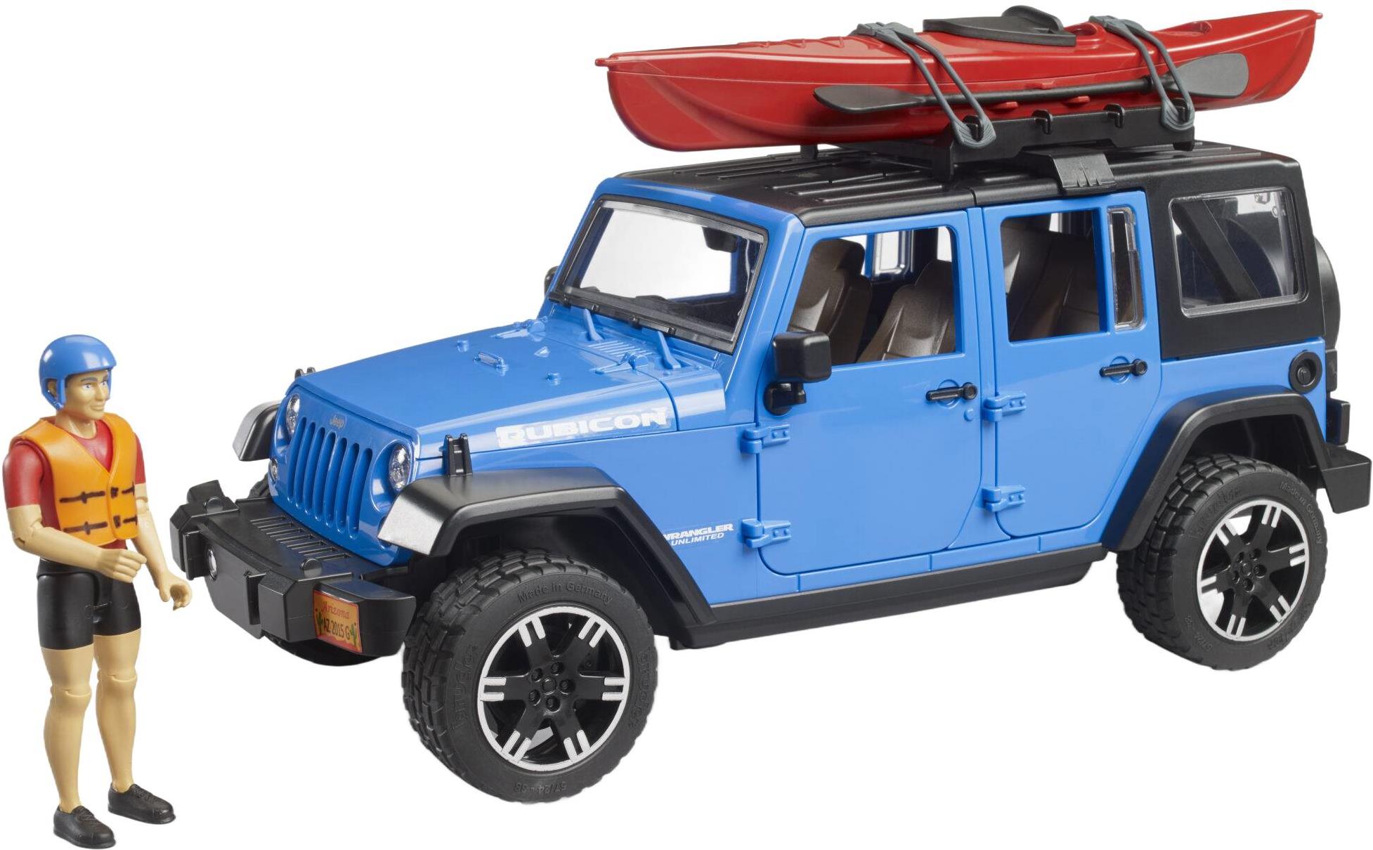 Bruder 2529 Jeep Wrangler Rubicon s kajakem a figurkou