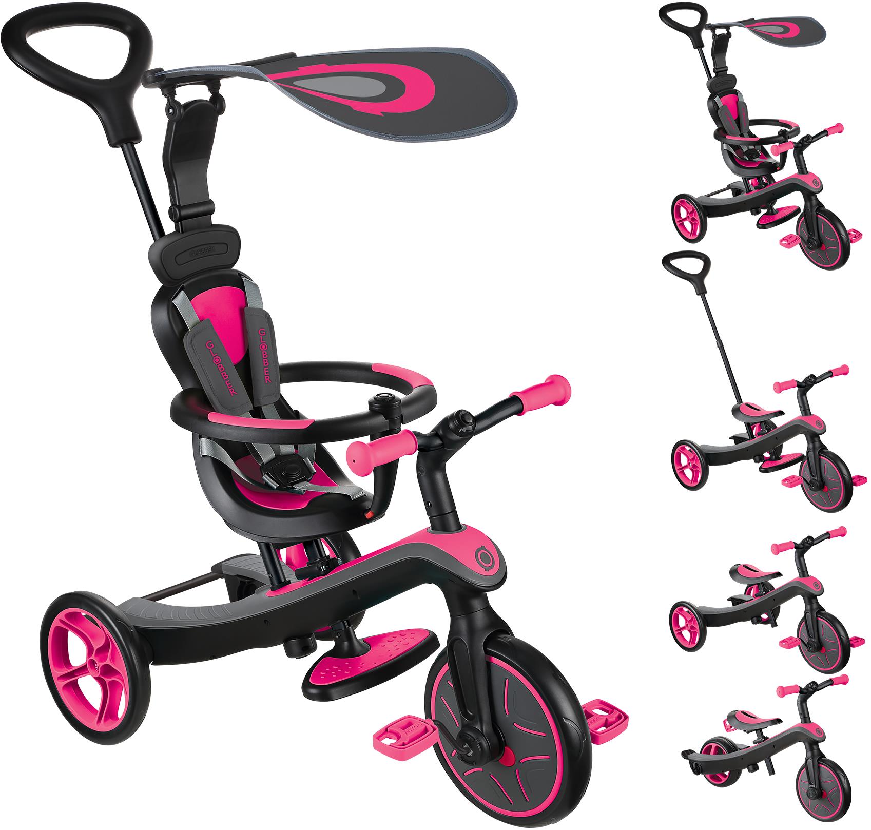 Globber Tříkolka dětská 4v1 fuchsia pink