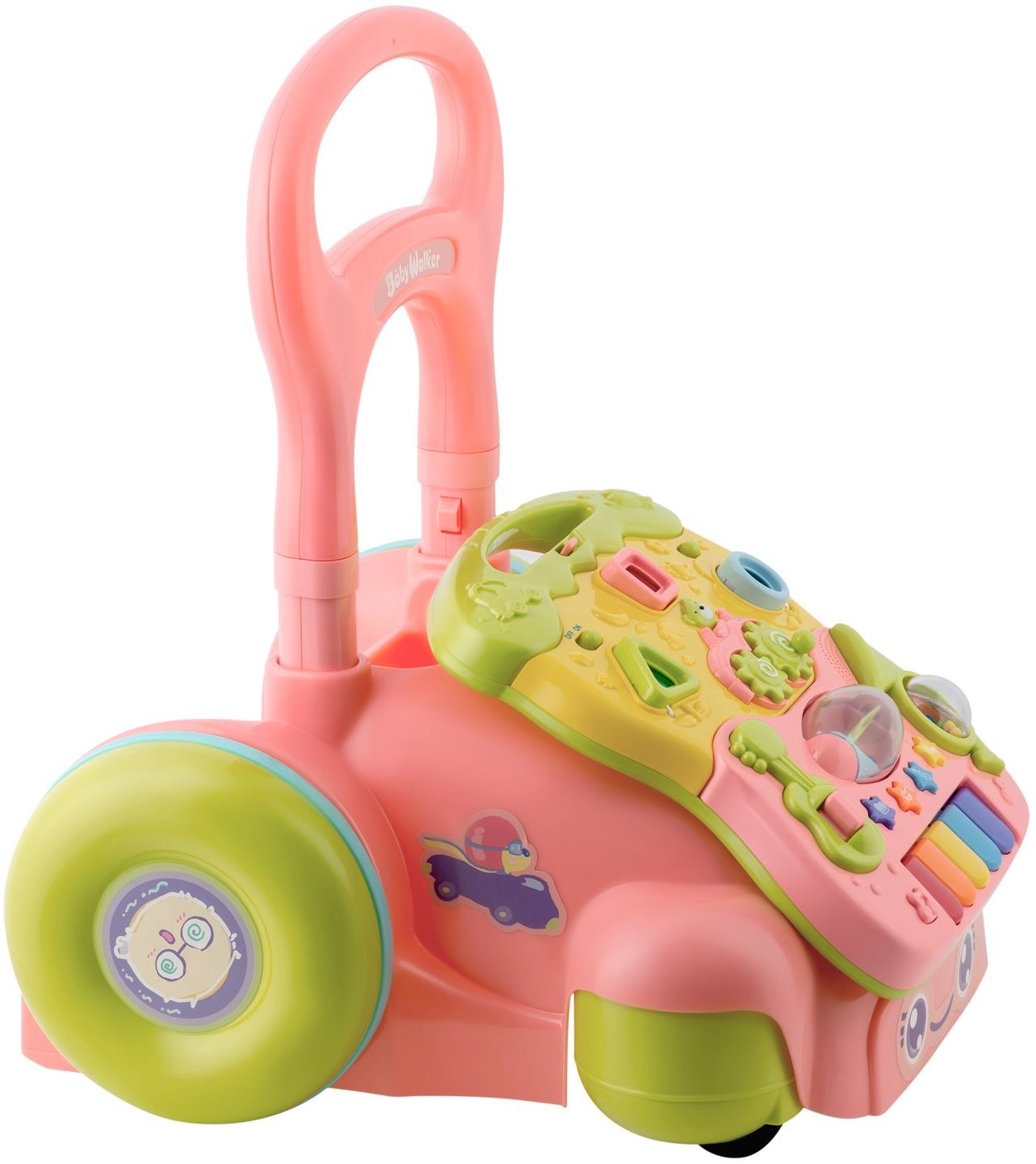 Ricokids RK-744 Vzdělávací chodítko s hudbou 2v1, růžové