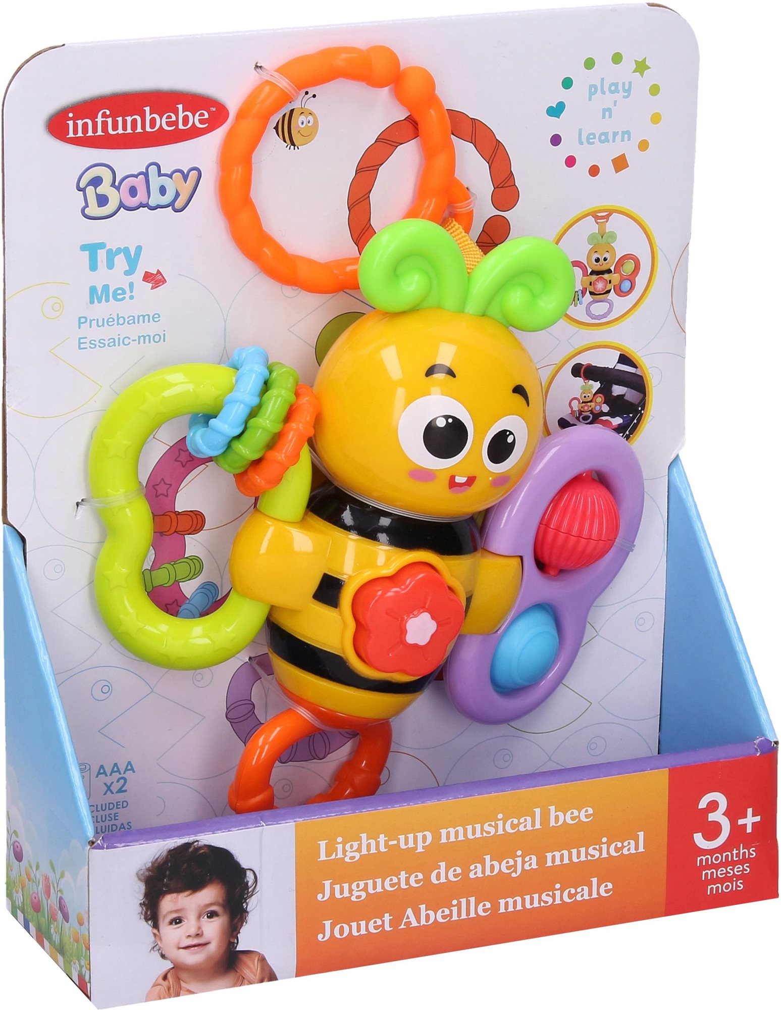 Infunbebe Včelka hrající s klipem 14 cm