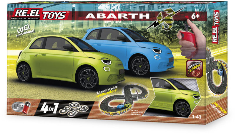 RE.EL Toys Autodráha licencovaná Fiat Abarth 4 v 1 1:43