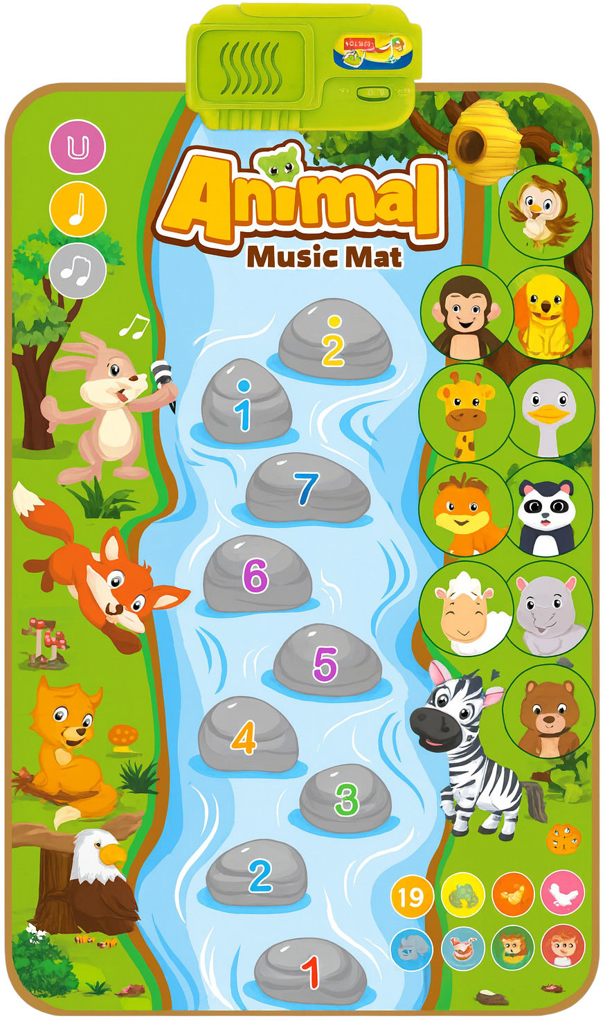 KIK KX2932 Hudební podložka Animal Music Mat 80 × 50 cm