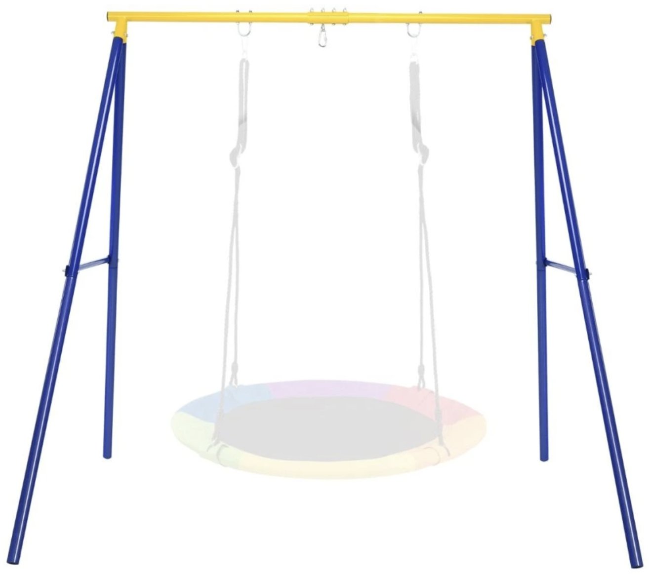 Costway Zahradní kovový rám na houpačku Frame, modro-žlutý