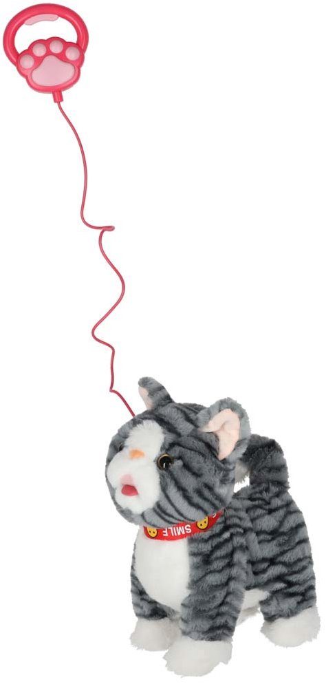 Interaktivní kočka na vodítku KIK KX3026, šedá