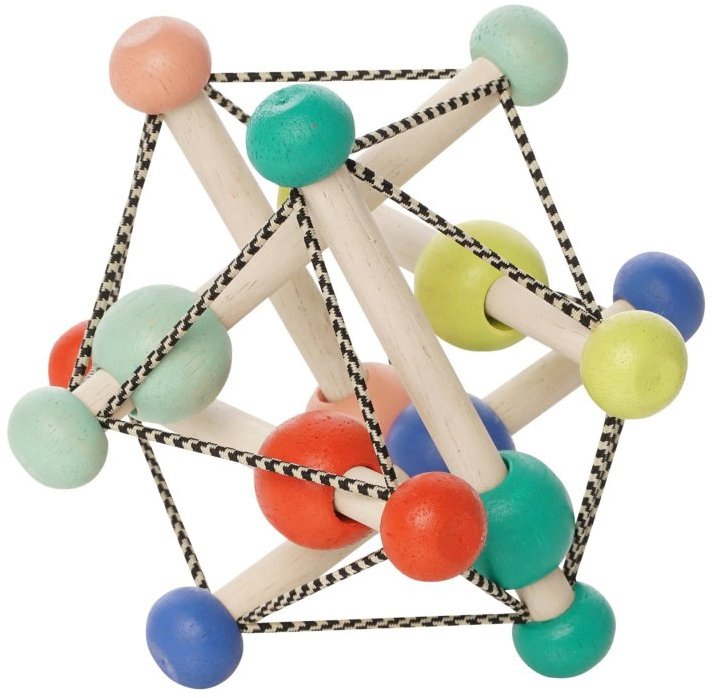 Manhattan Toy Dřevěné chrastítko Skwish Colorpop