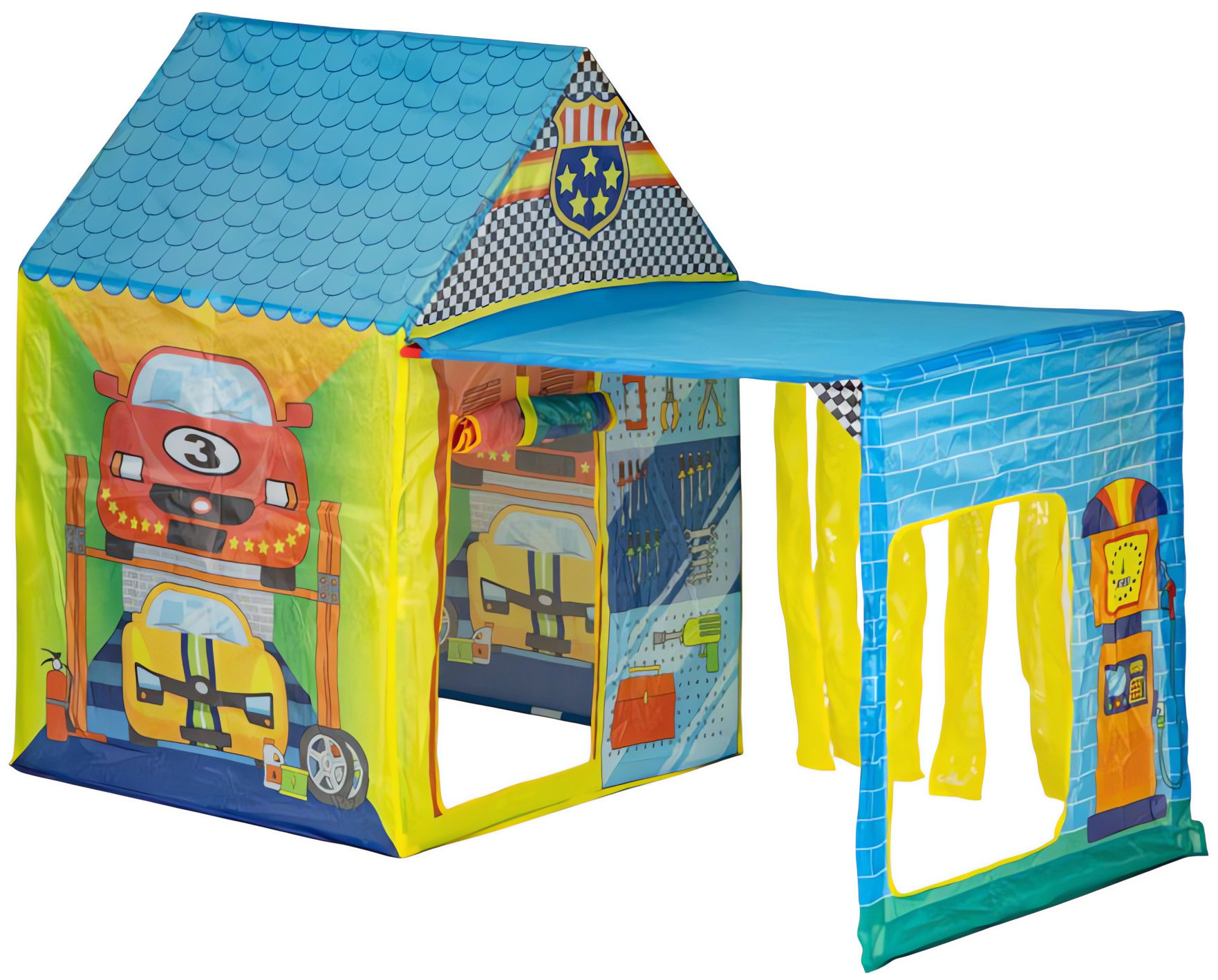 IPlay 8174 Hrací stan s designem autoservisu 150 × 110 × 75 cm