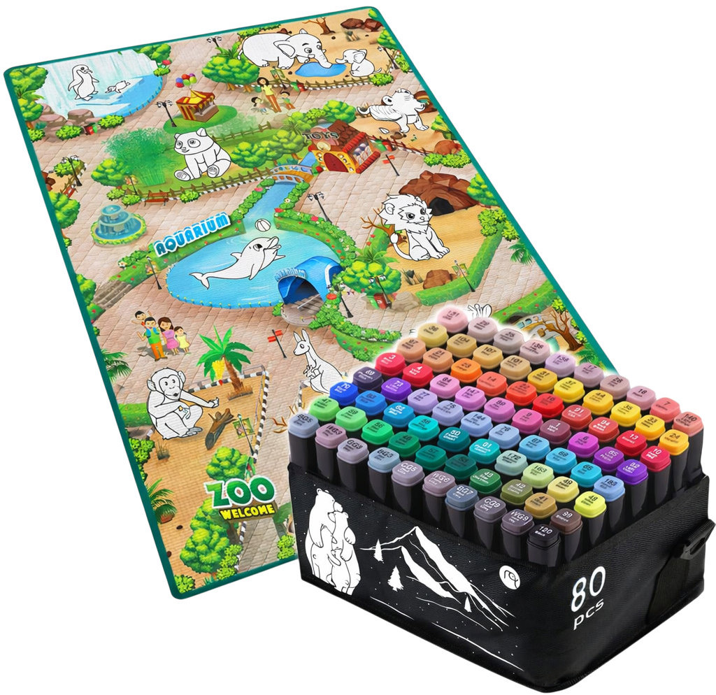 Ricokids 734400-791201 Podložka na malování 90 × 120 cm + fixy 80 ks