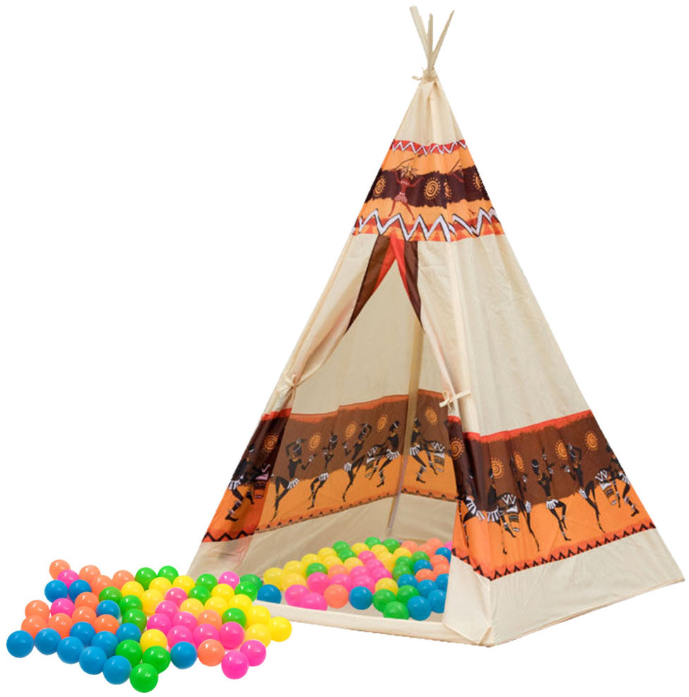 LEAN Toys 2576 Teepee + 60 míčků, 155 cm