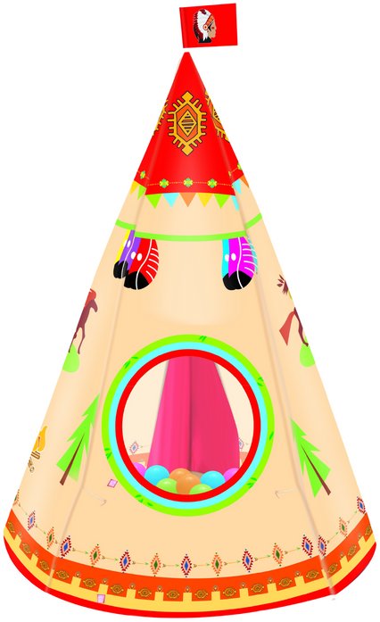 LEAN Toys 15246 Indiánský stan Teepee pro děti 160 × 105 cm, krémový
