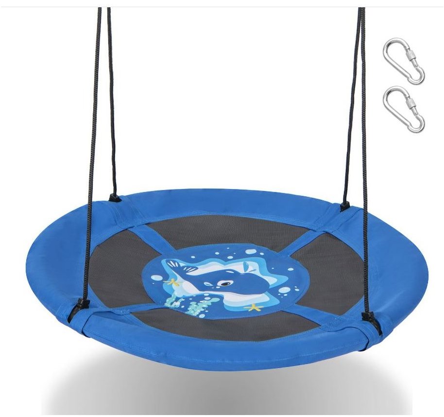 Costway Houpačka hnízdo Blue Whale 100 cm