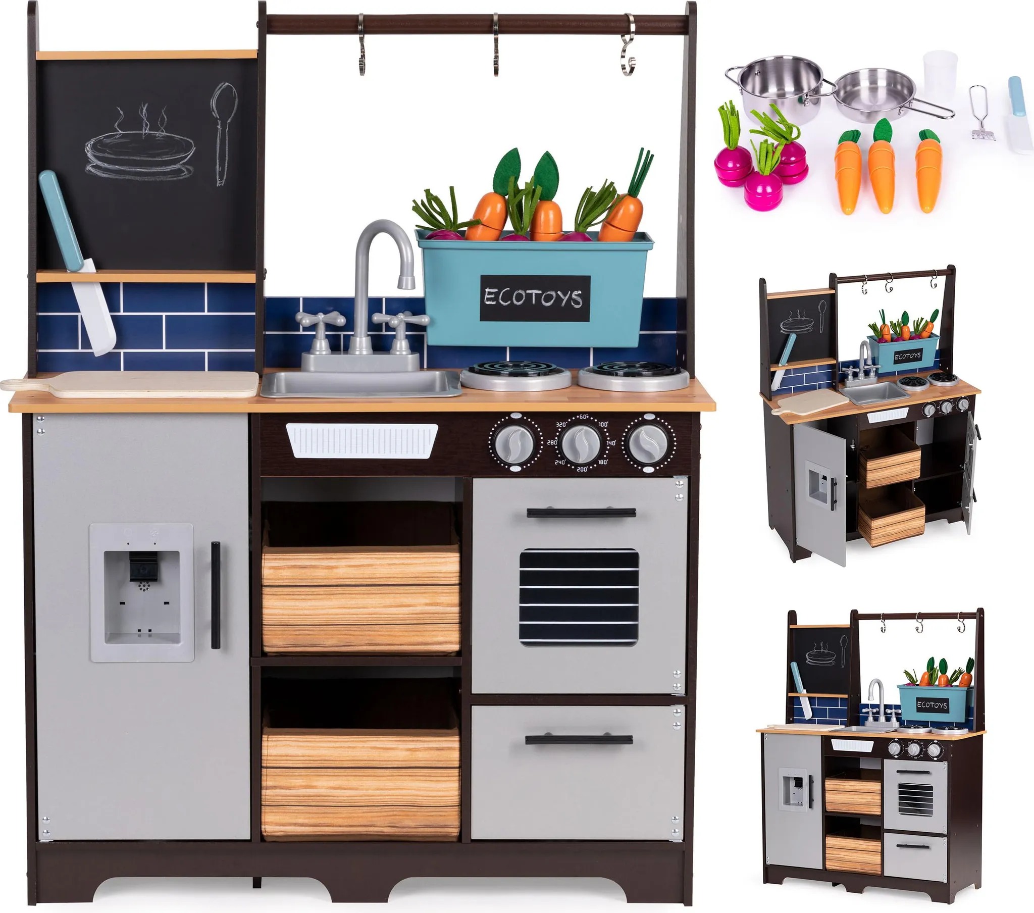 ECOTOYS TL40030 Dřevěná kuchyňka s příslušenstvím