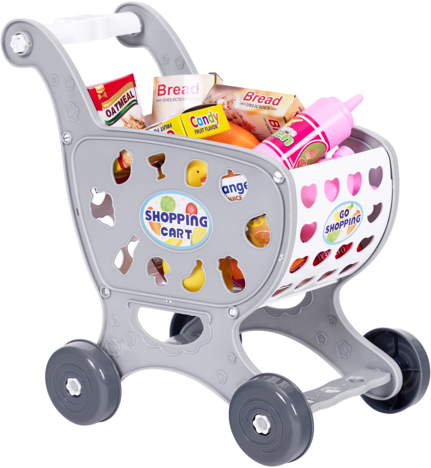 MultiStore 988-3 Nákupní vozík s doplňky, 18 ks, šedý