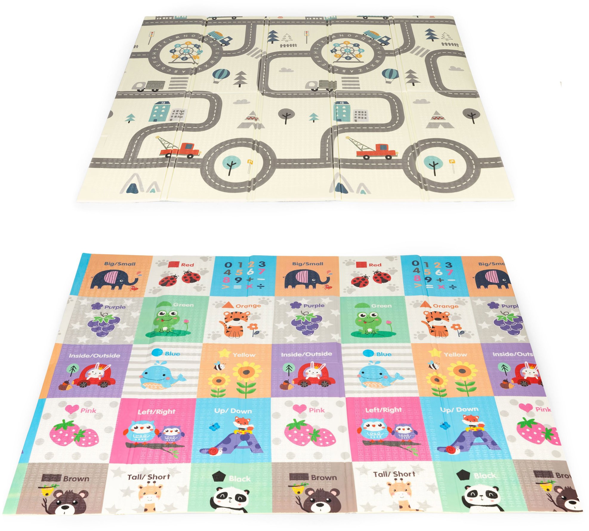 ECOTOYS ECOEVA016 Vzdělávací oboustranná pěnová hrací podložka, skládací, 178 × 198 cm