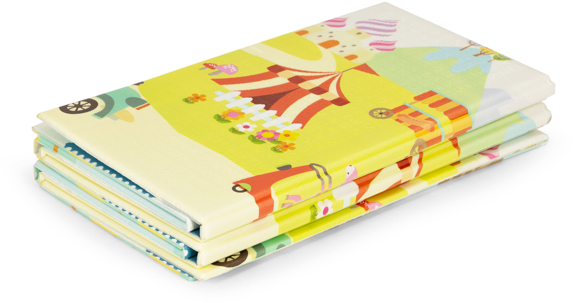 ECOTOYS ECOEVA014 Vzdělávací pěnová hrací podložka, oboustranná, skládací, 147 × 193 cm