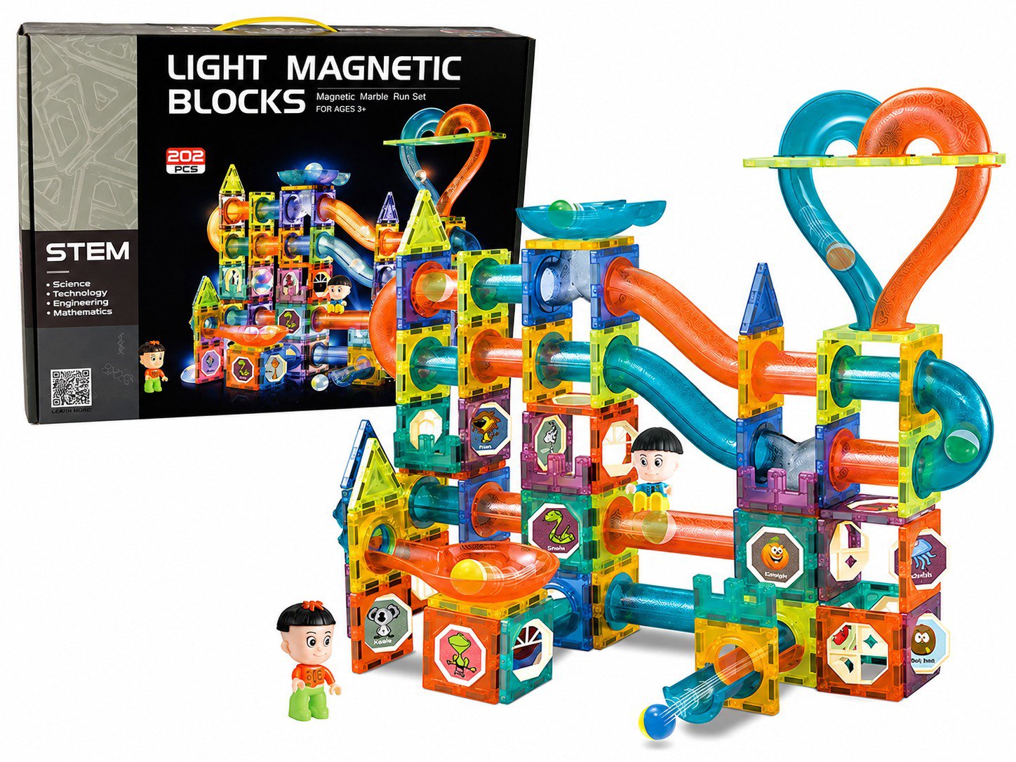 iMex Toys Magnetická svítící kuličková dráha Magnetic 202 ks