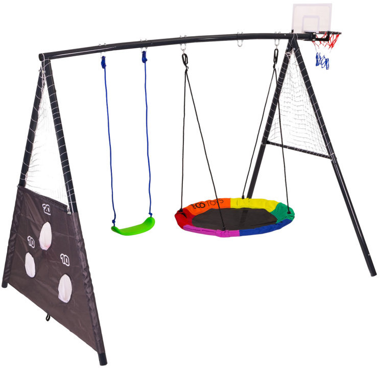 ECOTOYS JSP-SWD Multifunkční zahradní houpačka se sportovními prvky 4v1