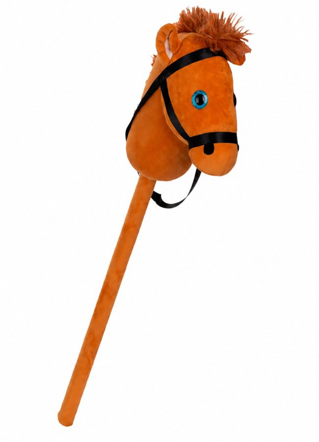 Mikrotrading Koník na tyči plyšový 75 cm, hnědý
