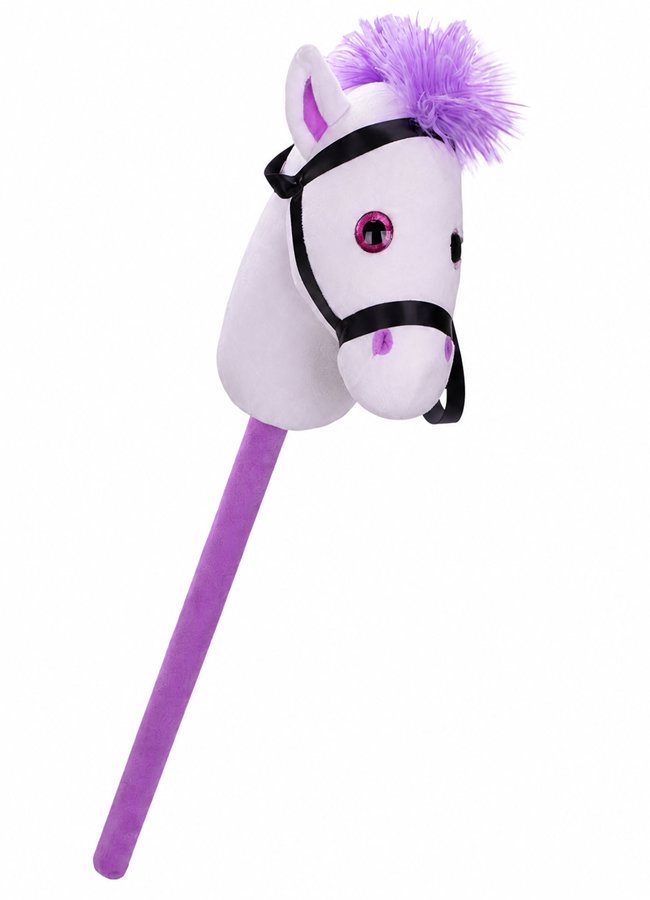 Mikrotrading Koník na tyči plyšový 75 cm, bílý