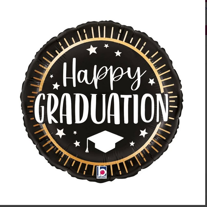 Smart Balloons Balón foliový kulatý Happy Graduation, 46 cm