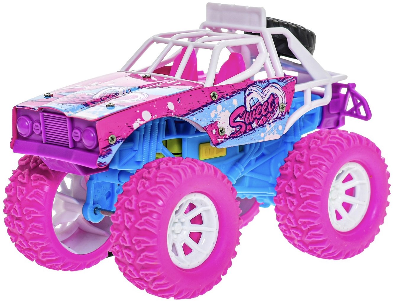 Mikrotrading Auto terénní růžové 16 cm kov na setrvačník