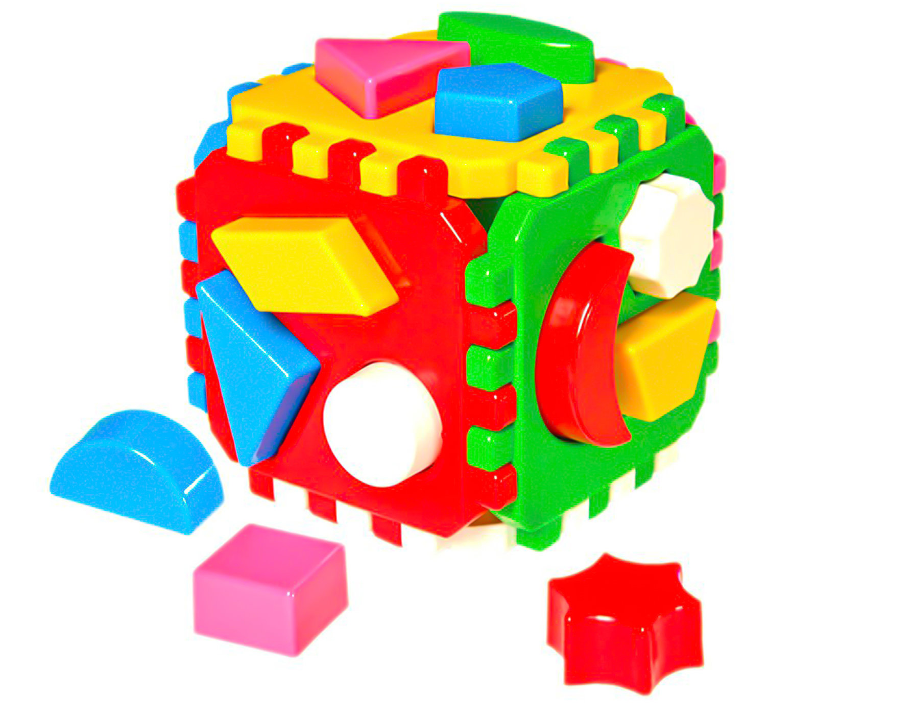 Mikro Trading Kostka plastová 12 cm, geometrické tvary