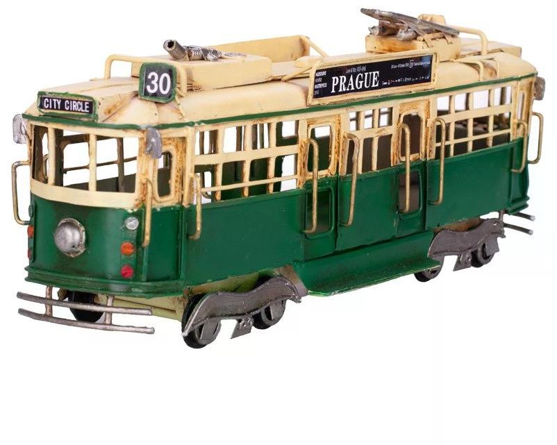 Mikro Trading Tramvaj s nápisem Prague 28 cm, zelená
