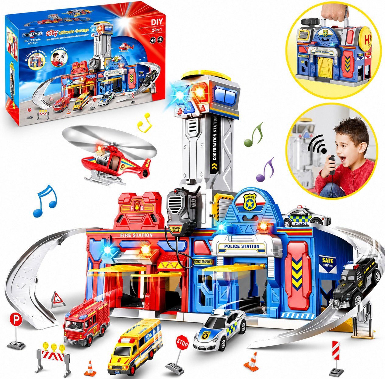 iMex Toys Přenosná policejní a hasičská stanice