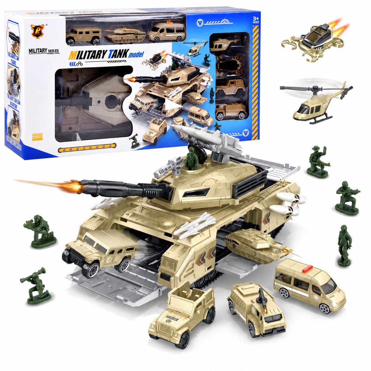 iMex Toys Sada Bojový tank s auty